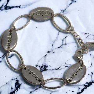 Alexa's Angels Silver Tone Mother's Madre Dainty Chain Link Bracelet 7 - 8" Long